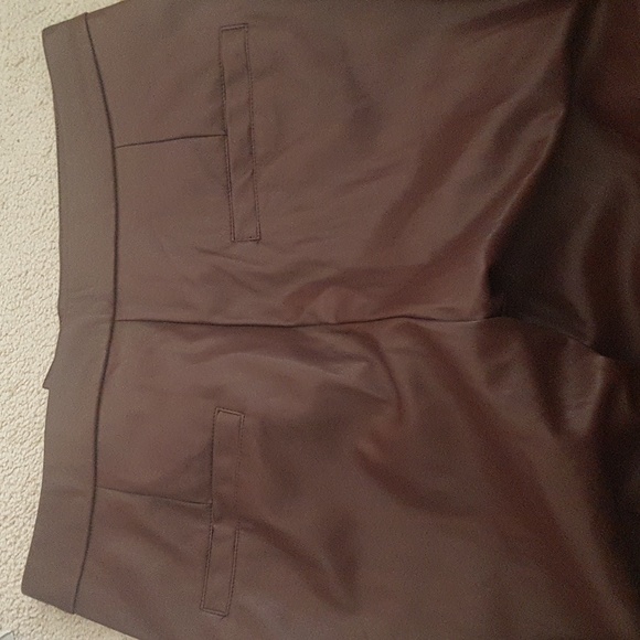 Dark Chocolate Faux Leather Tie Ankle Jeans - Picture 3 of 5